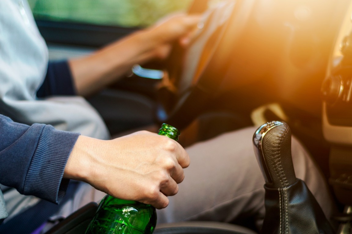 Person drinking while driving